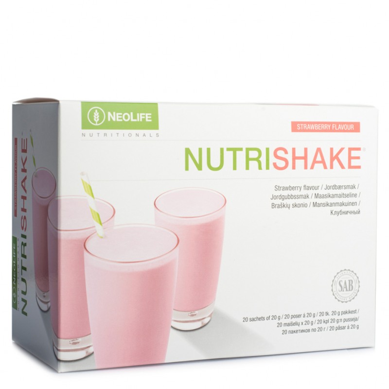 NutriShake - "NeoLife" baltyminis kokteilis Braškių skonio (20 maišelių po 20 g.)